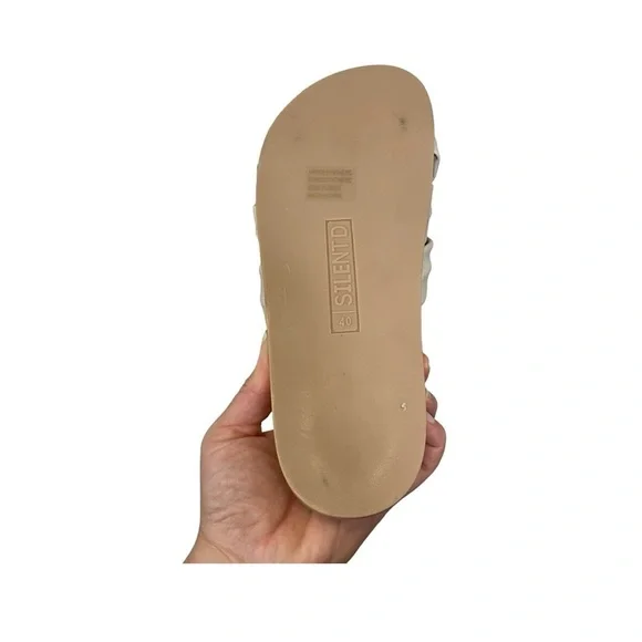 Anthropologie Silent D Cream Helena Slip On Flat Strap Sandals Size 40/9-9.5 - Picture 5 of 9